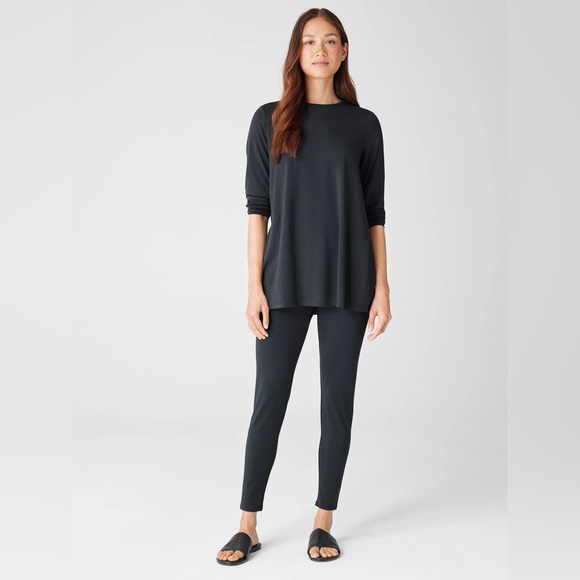 EILEEN FISHER XL Stretch Knit Jersey Leggings in Graphite Gray • Ankle Length - Picture 7 of 8